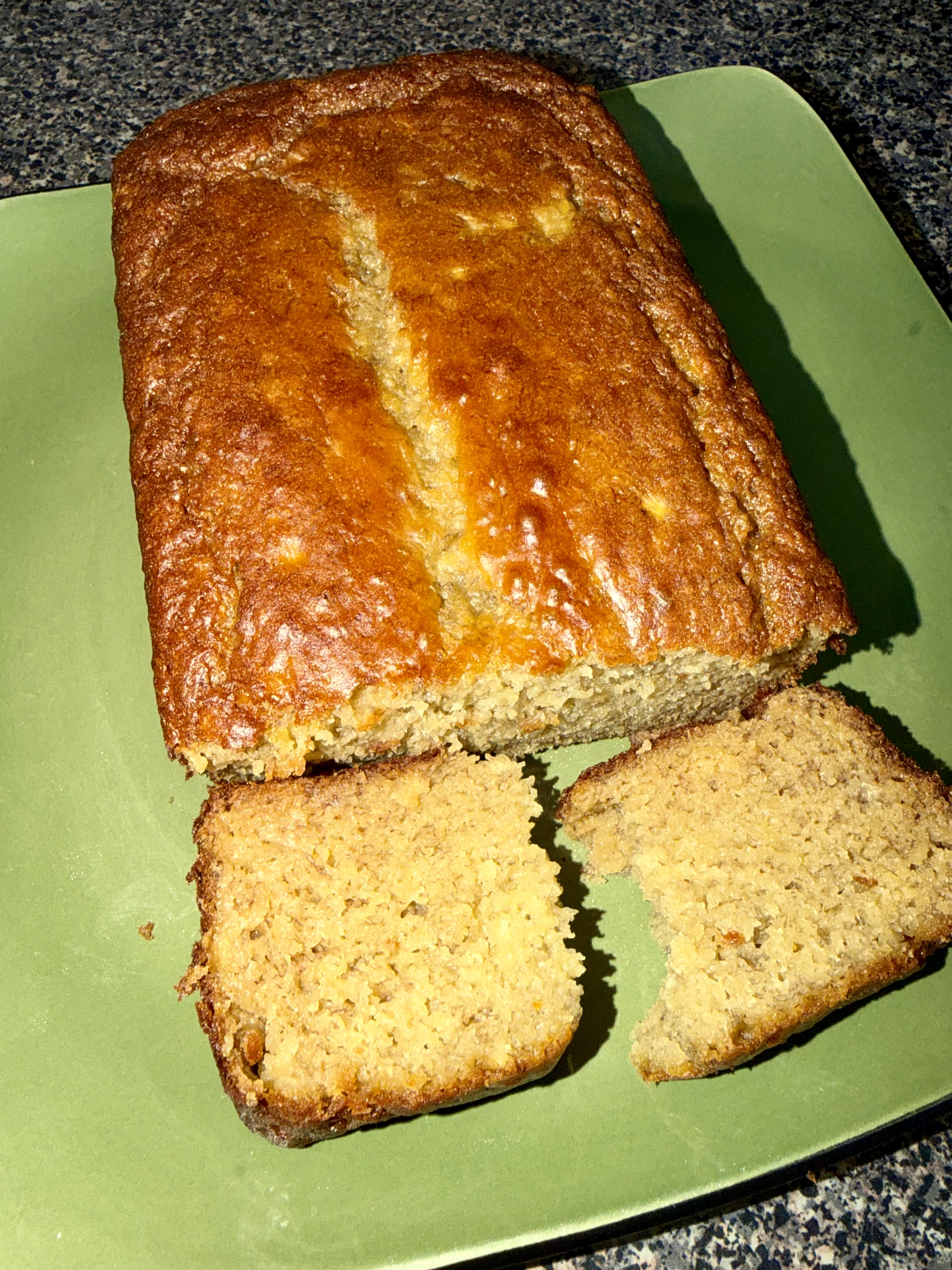 Freshly baked homemade banana bread