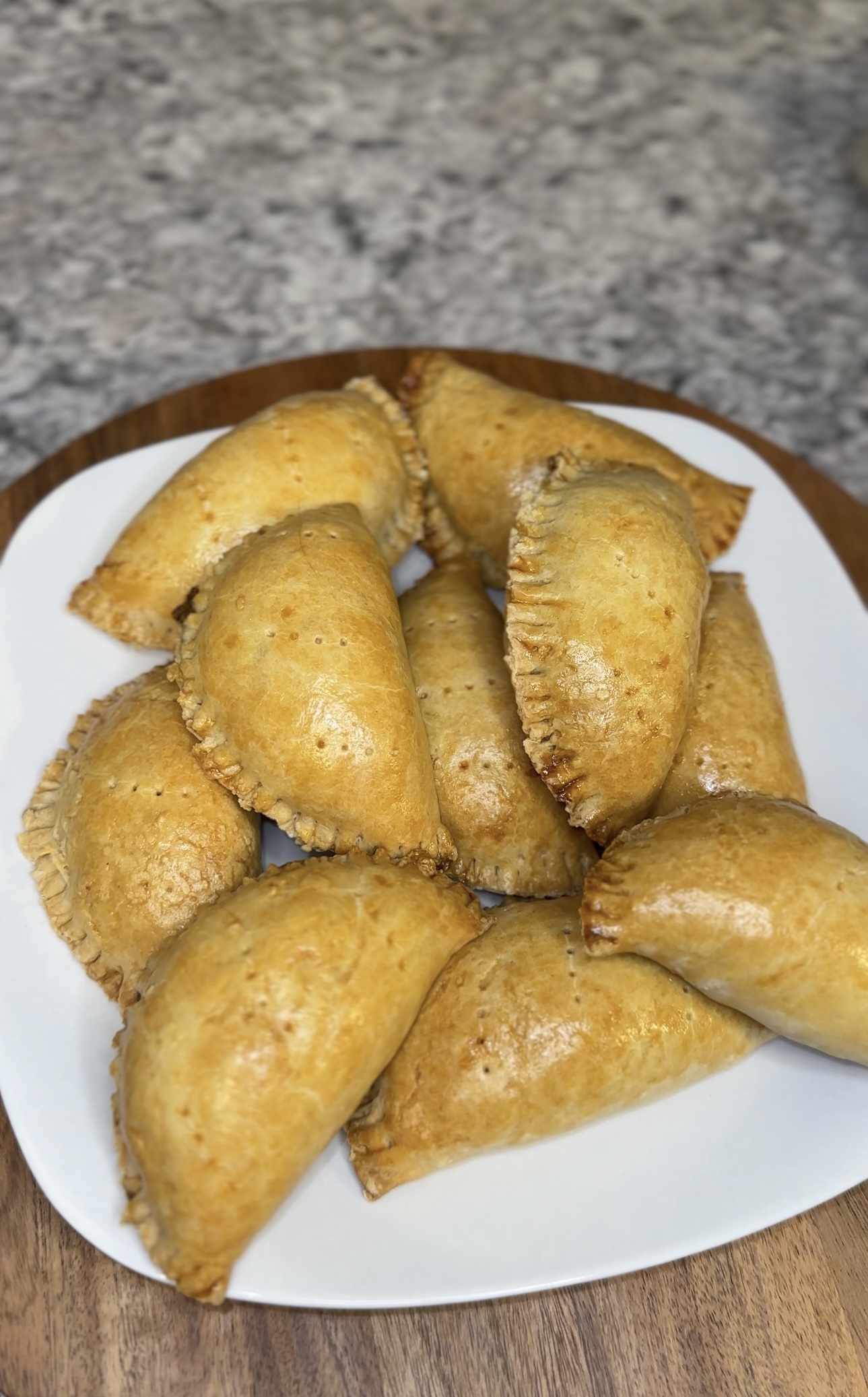 Golden baked meat pies